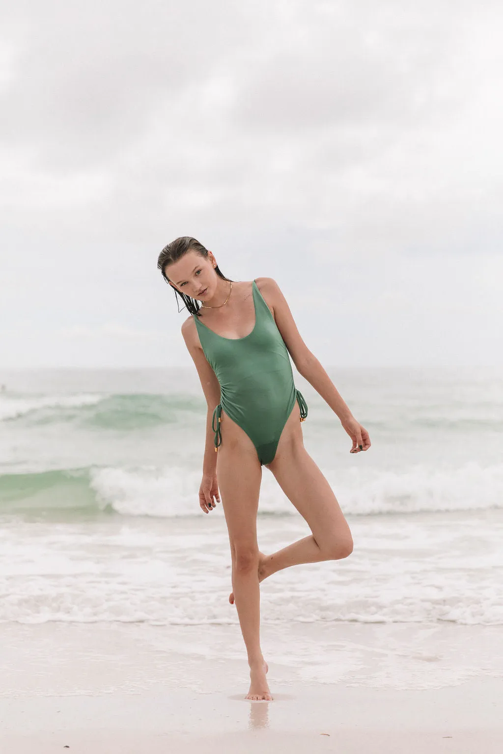Sage Ruched One Piece