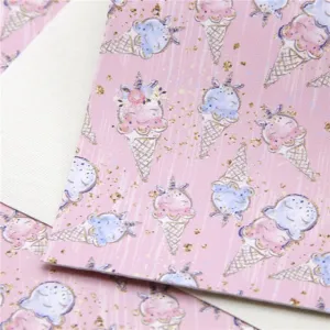 SALE Sweet Treats Ice Cream Unicorn Cones ~ Pink Blue SMOOTH Faux Bow Leather Leatherette Pleather