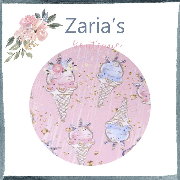 SALE Sweet Treats Ice Cream Unicorn Cones ~ Pink Blue SMOOTH Faux Bow Leather Leatherette Pleather