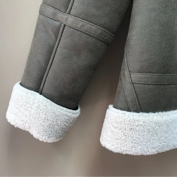 Sam Edelman Faux Leather &amp; Faux Shearling Moto Jacket (S)