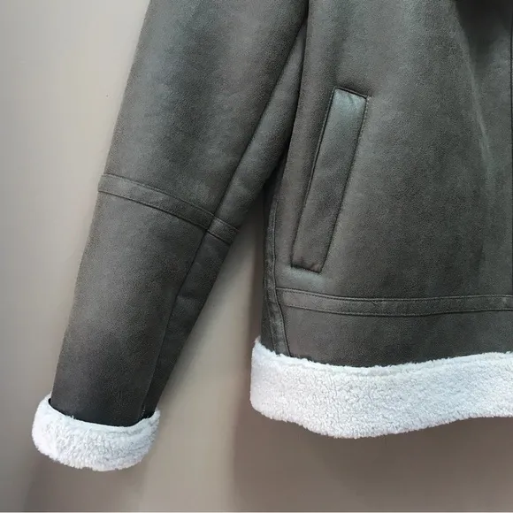 Sam Edelman Faux Leather &amp; Faux Shearling Moto Jacket (S)