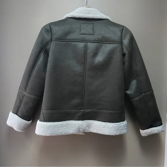 Sam Edelman Faux Leather &amp; Faux Shearling Moto Jacket (S)