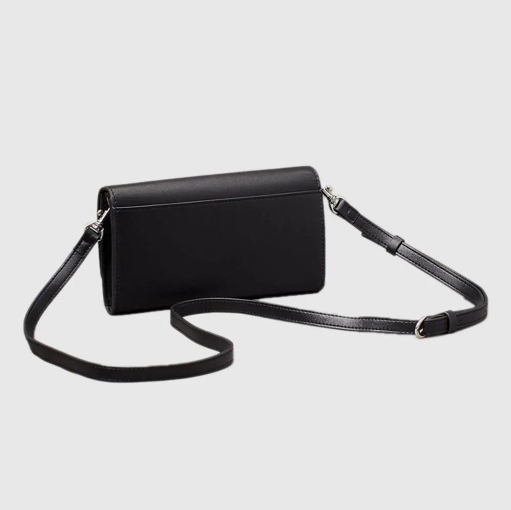 Sculpted Strap Deboss Bag - Black