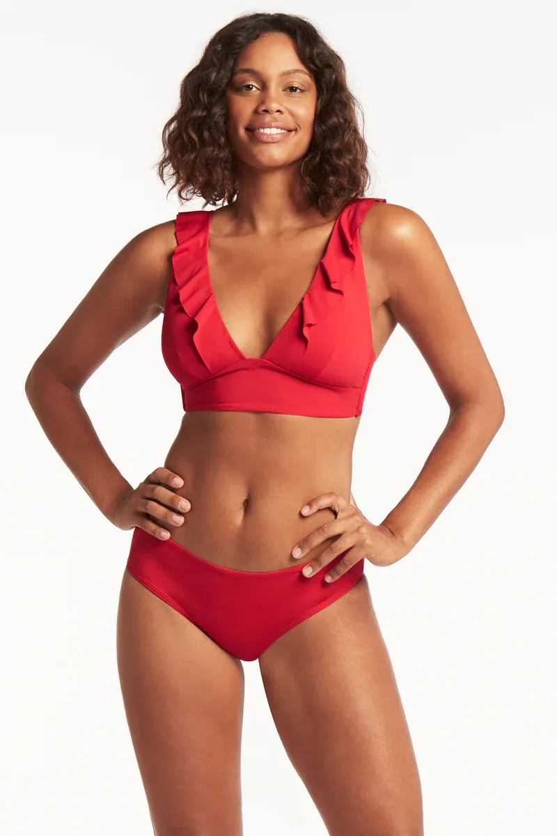 Sea Level Essentials Red Frill Bra Top SL3136ECO