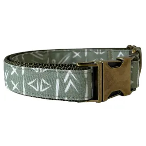 Sew Fetch Collar Boho Sage Green With Antique Brass Hardware