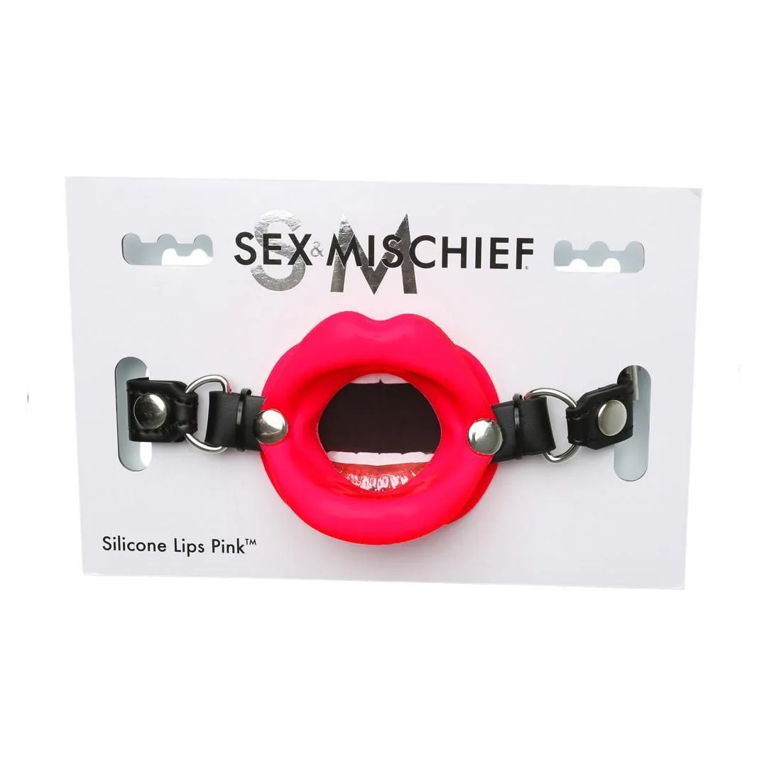 Sex and Mischief Silicone Lip Shaped Mouth Gag - Red