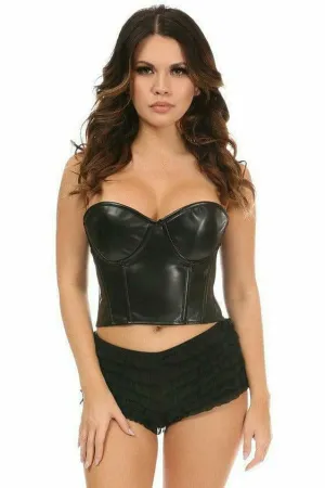 Sexy Faux Leather Underwire Bustier
