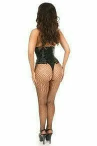 Sexy Wet Look Faux Leather Lace-Up Under Bust Corset