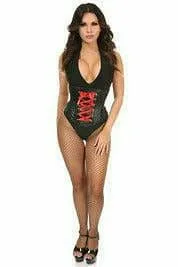 Sexy Wet Look Faux Leather Lace-Up Under Bust Corset