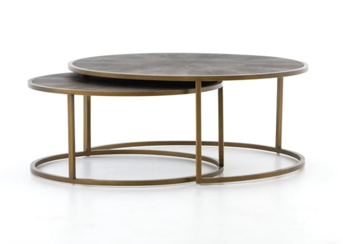 SHAGREEN NESTING COFFEE TABLE, GREY