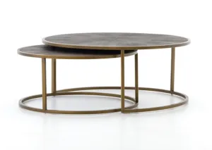 SHAGREEN NESTING COFFEE TABLE, GREY