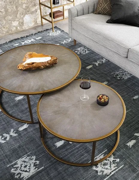 SHAGREEN NESTING COFFEE TABLE, GREY