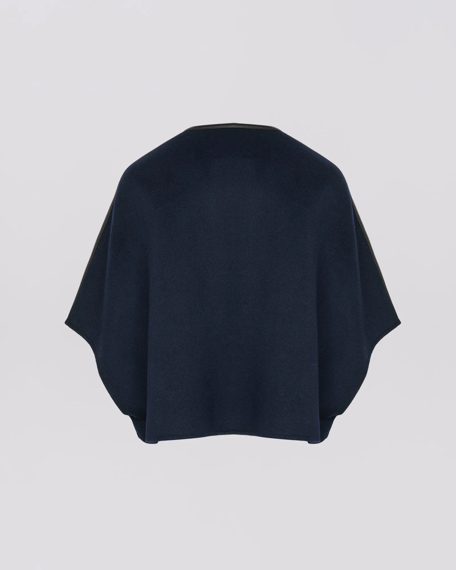 Short double-sided wool-blend cape