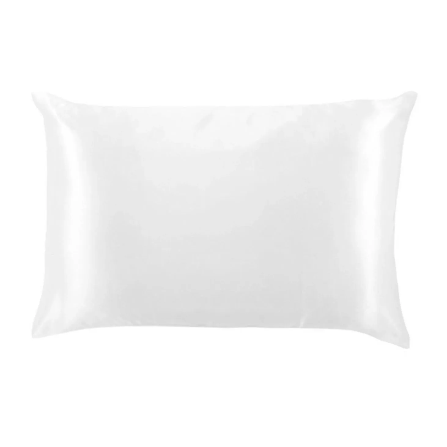 Silky Satin Standard Pillow Case, White