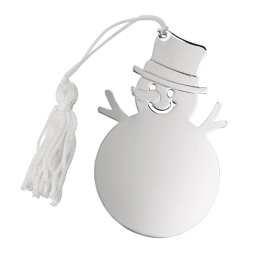 Silver Snowman Ornament
