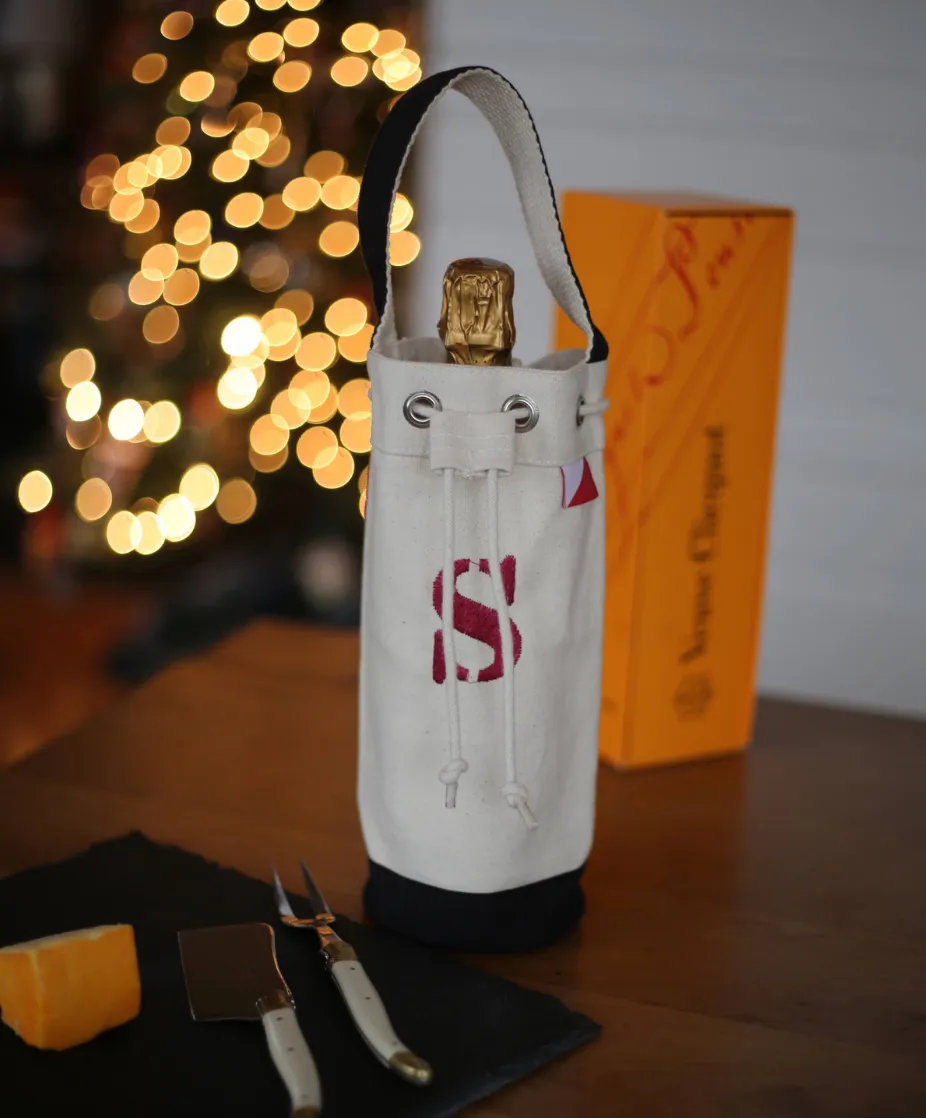 Single Wine Tote with Tie