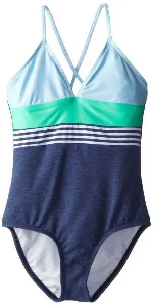 Splendid Swimwear Big Girls Youth Kids The Blues Too One Piece Striped Swimsuit Size 14