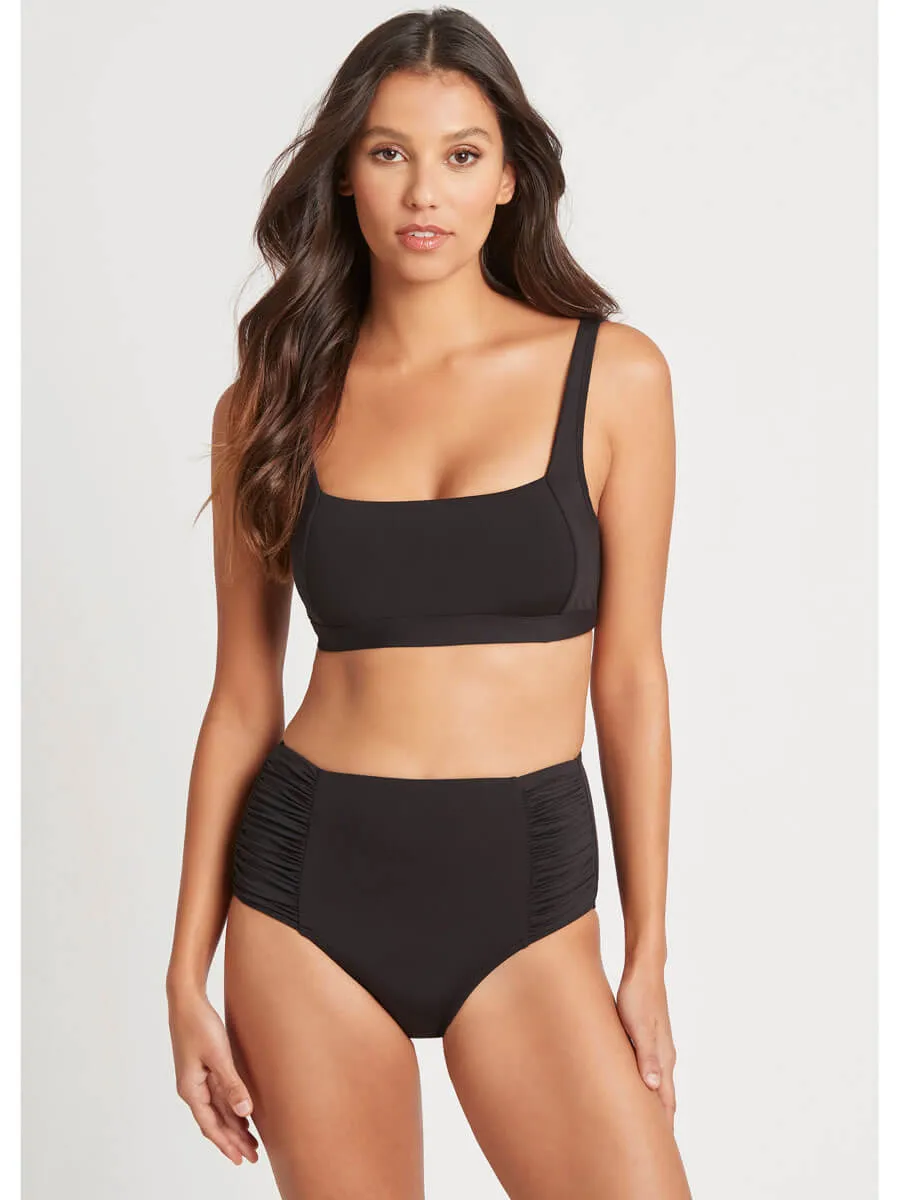 Square Neck Bra Top In Black