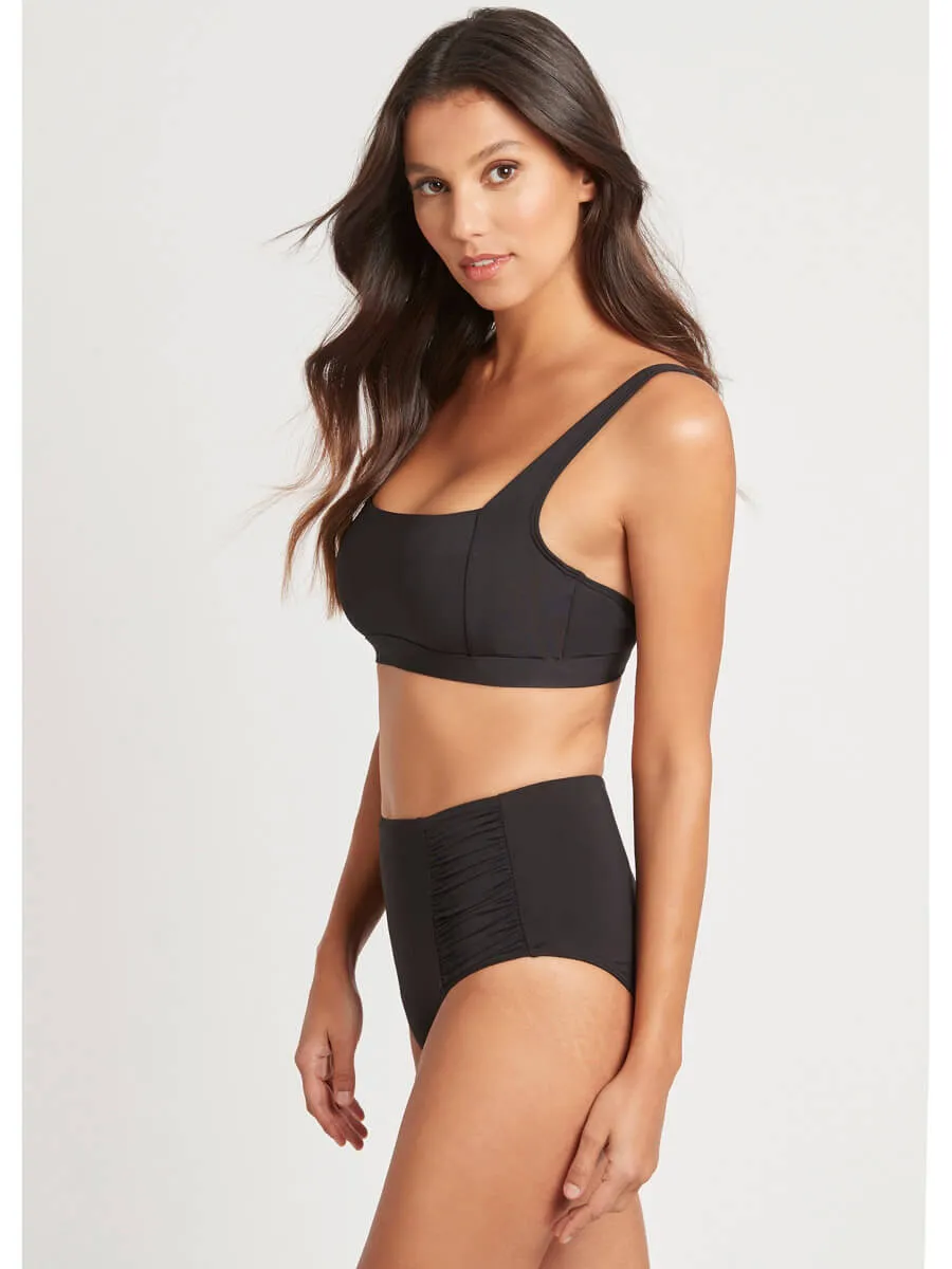 Square Neck Bra Top In Black