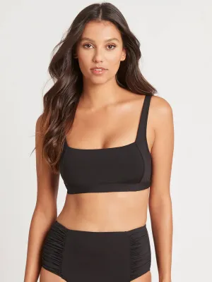 Square Neck Bra Top In Black