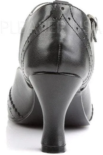 SS-FLAPPER-26 T-Strap | Black Faux Leather