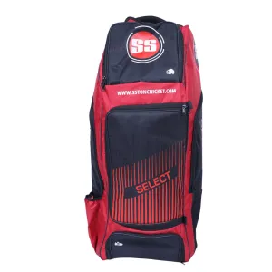 SS Select Duffle Cricket Kit Bag With Wheel- Red Black