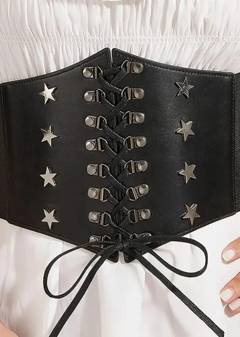 Star Child Corset Belt with Lace-Up Details