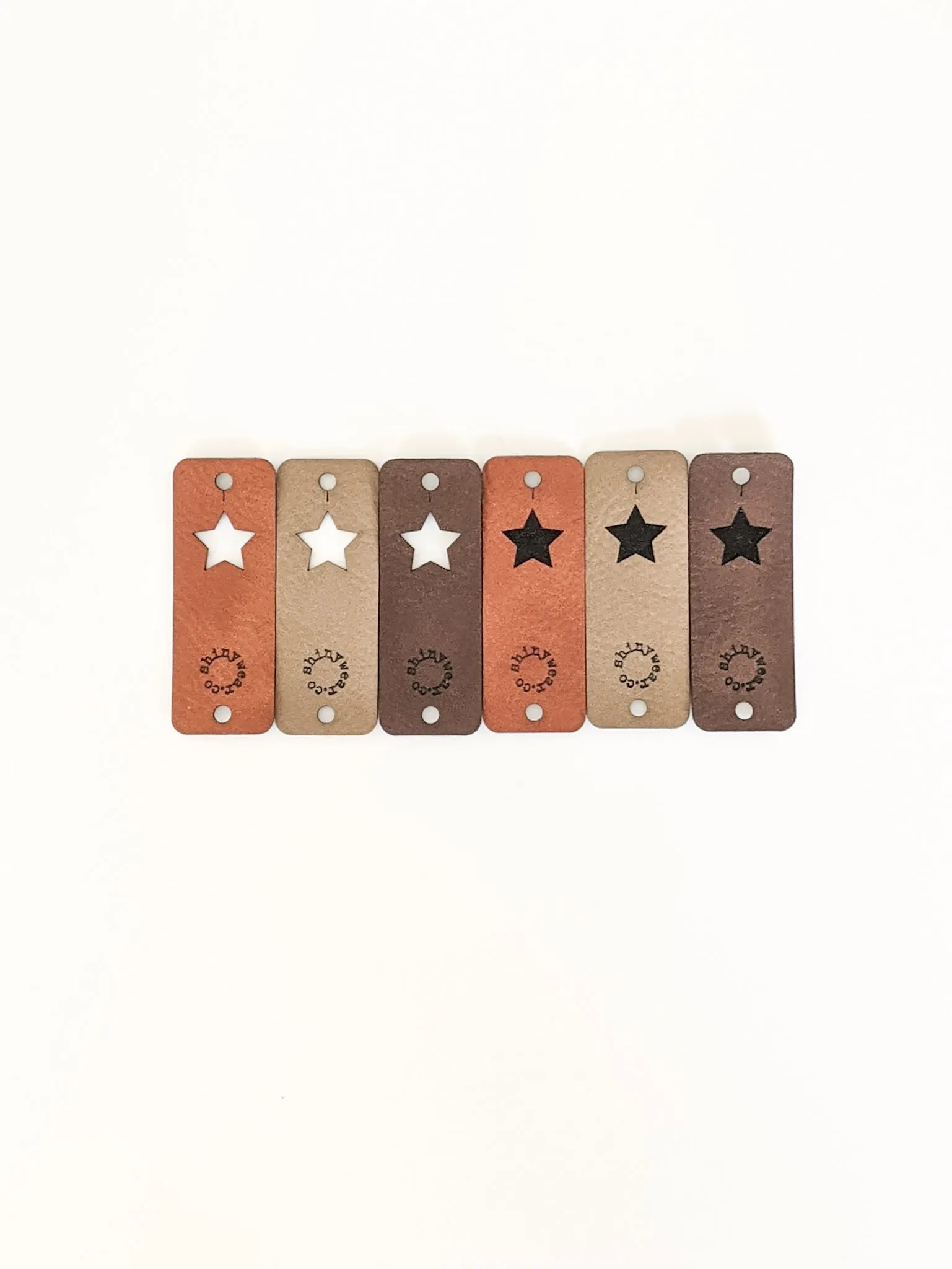 Star no-sew leatherette tag