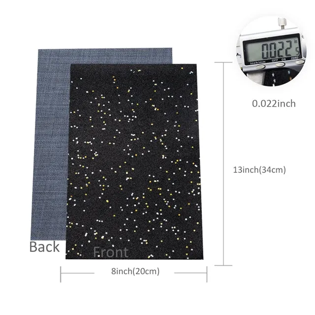 Starry Night Collection Fine Glitter ~ Dusty Pink ~ Silver & Gold Star Encrusted Christmas Craft Sheets