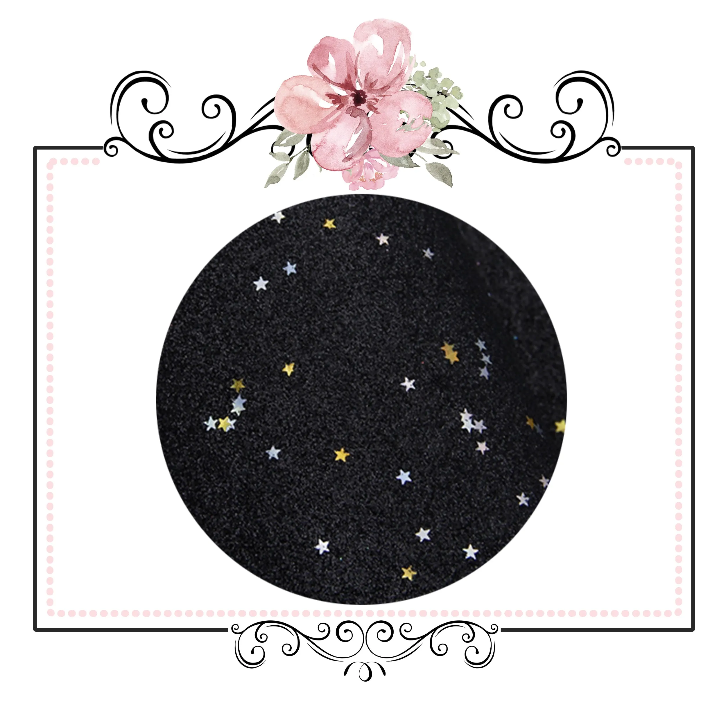 Starry Night Collection Fine Glitter ~ Dusty Pink ~ Silver & Gold Star Encrusted Christmas Craft Sheets