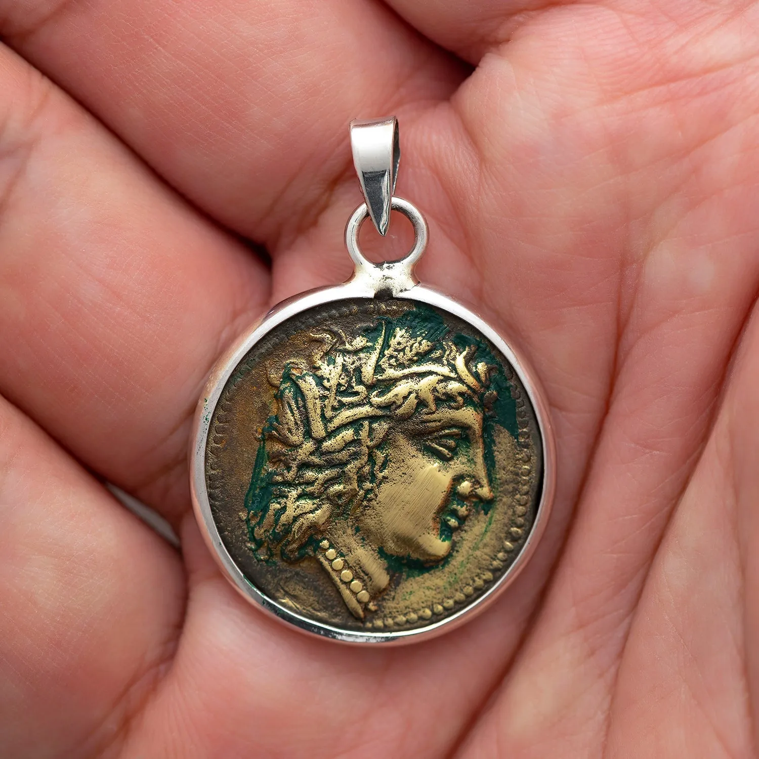 Sterling Silver and Brass Lucania-Metapontum Ancient Greek Coin
