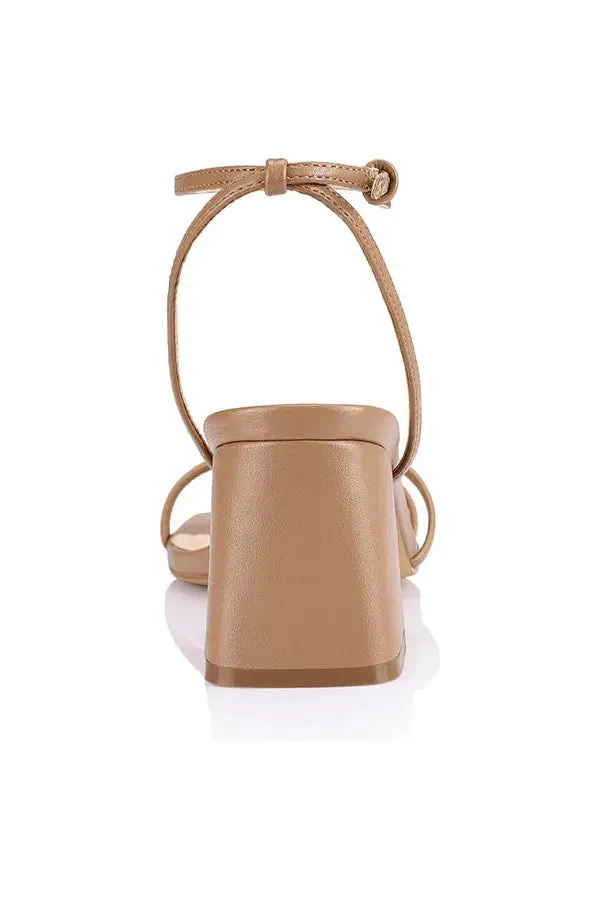 Stevie Block Heels Dark Camel