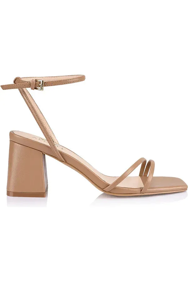 Stevie Block Heels Dark Camel