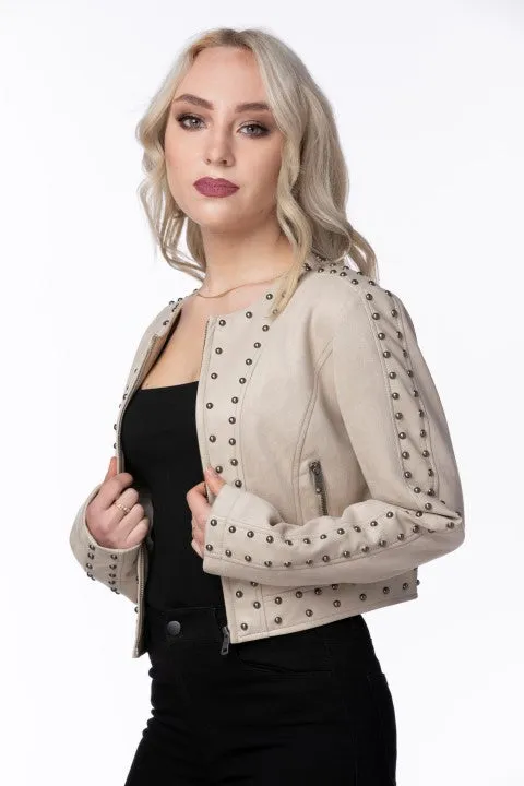 Studded Vegan Leather Jacket