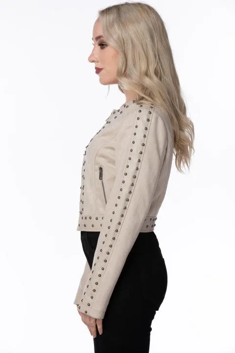 Studded Vegan Leather Jacket