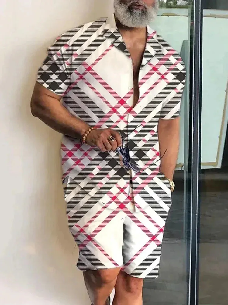 Summer Men's Hawaiian Shirt & Shorts Set
