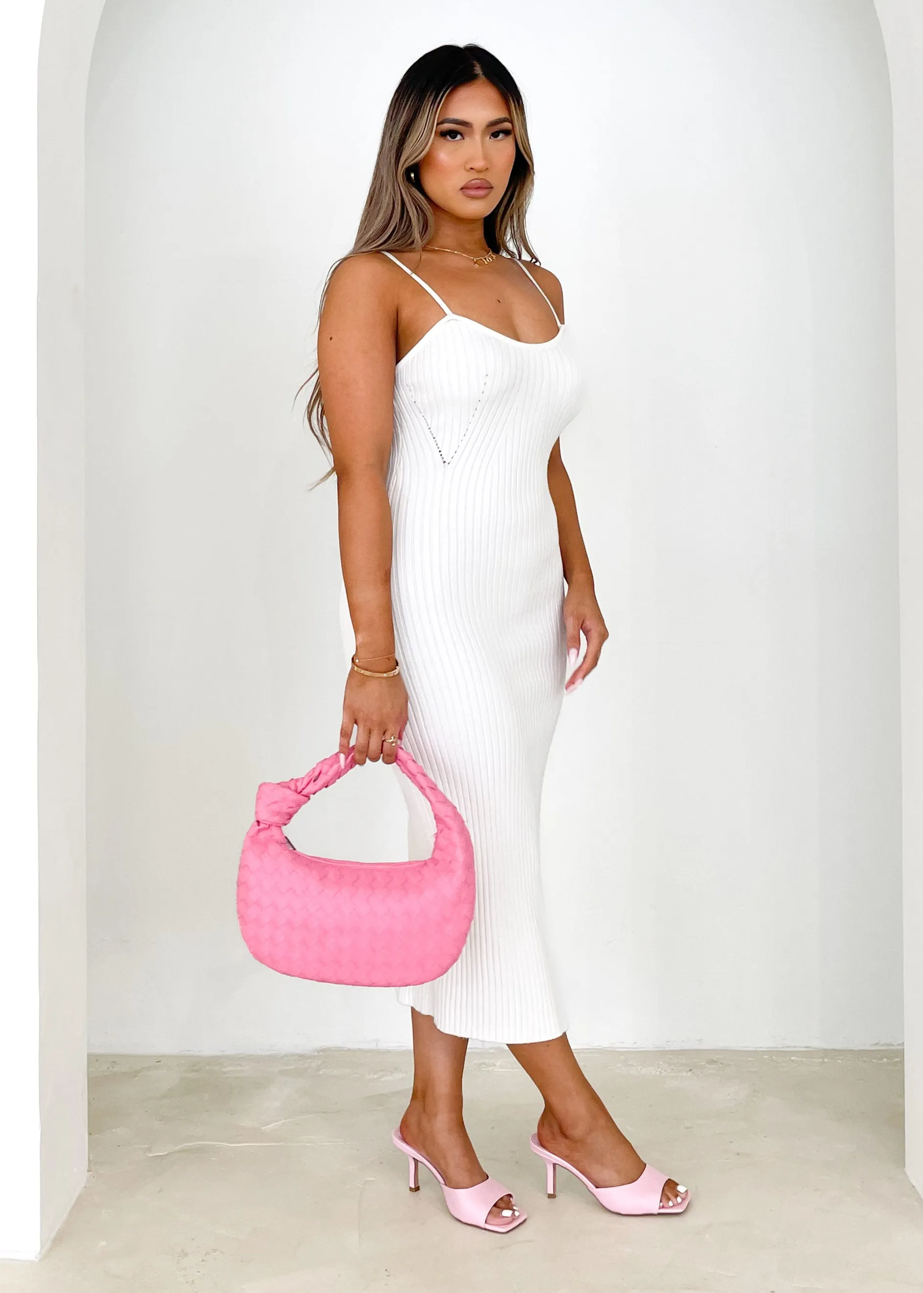 Sweet Talker Knit Midi Dress - Off White