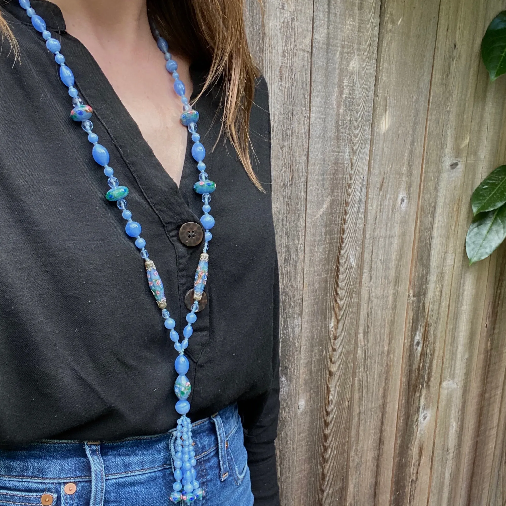 Sweetest Sautoir Venetian Lampwork Bead Necklace