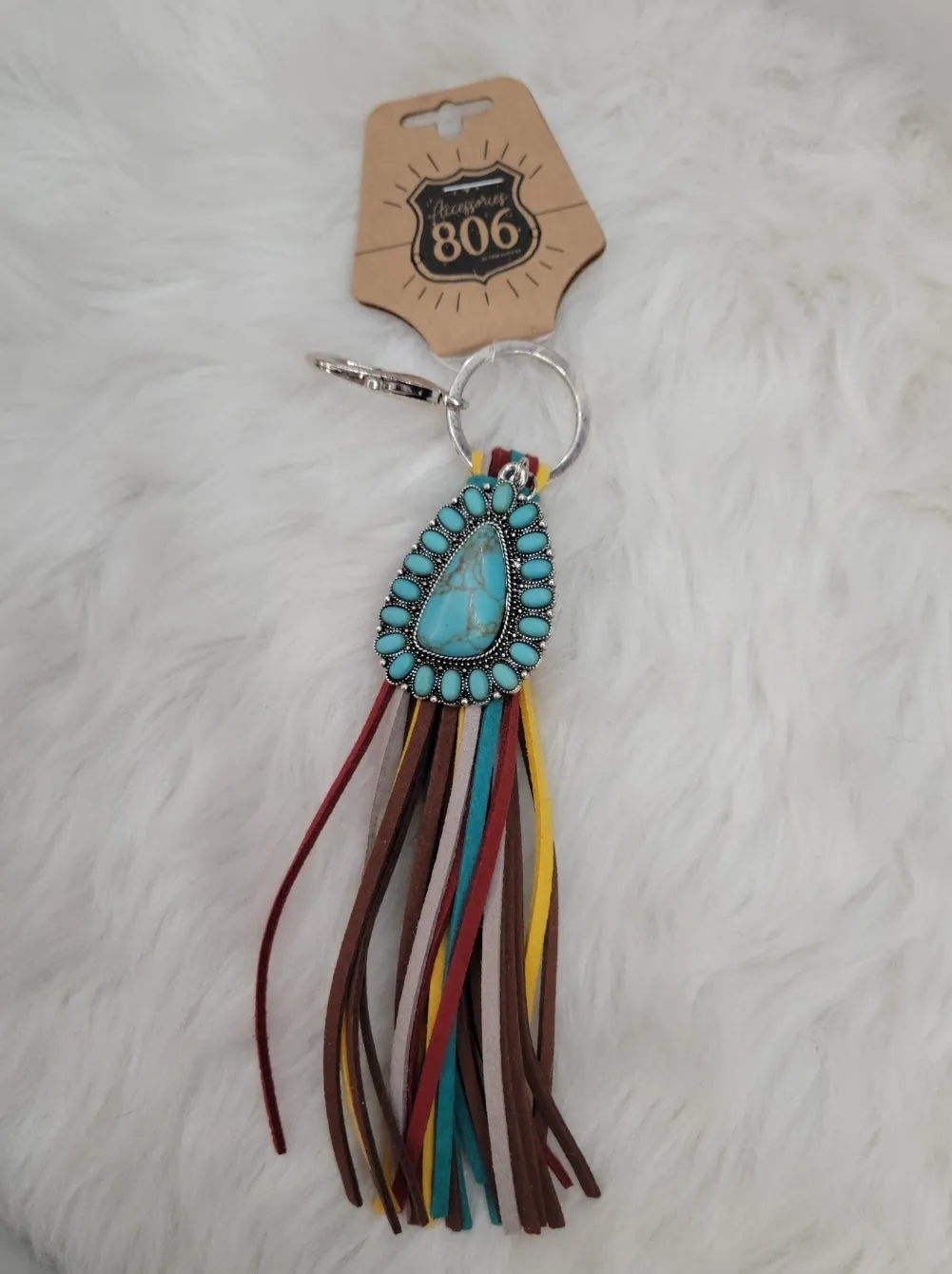 Tassel Keychain: Turquoise