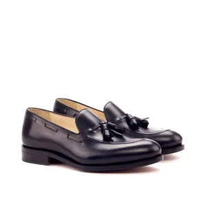 Tassel Loafer in Black Box Calf