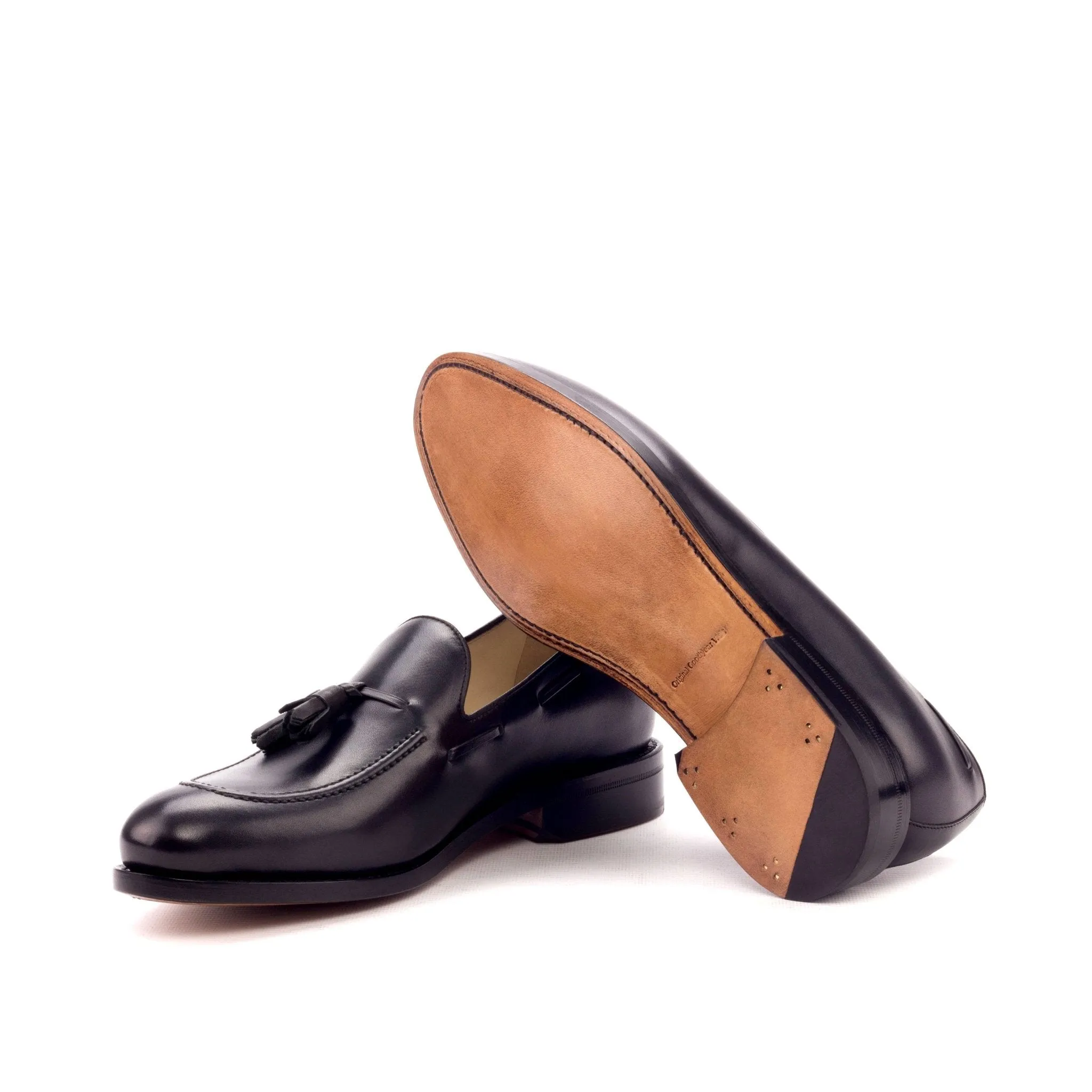 Tassel Loafer in Black Box Calf