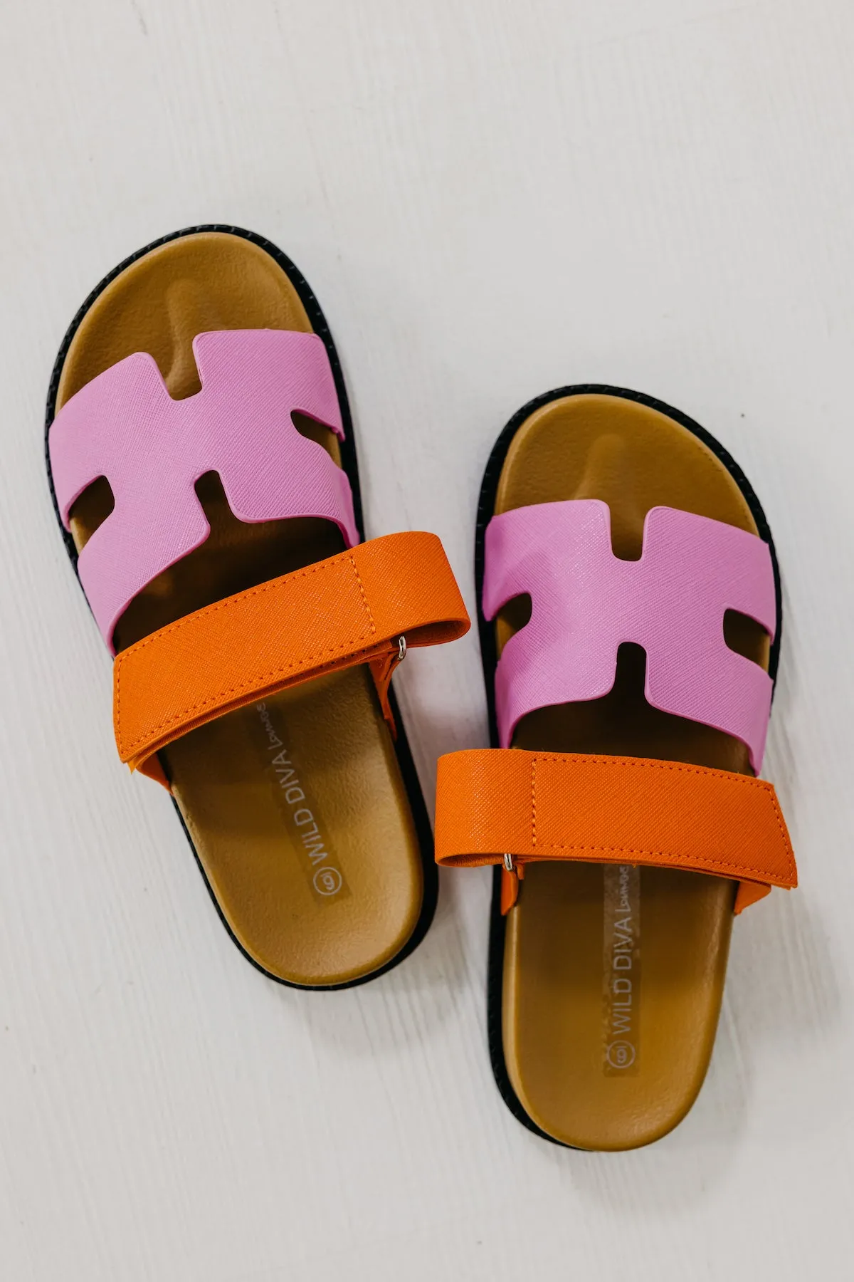 The Ayo Cutout Velcro H Strap Slide Sandal