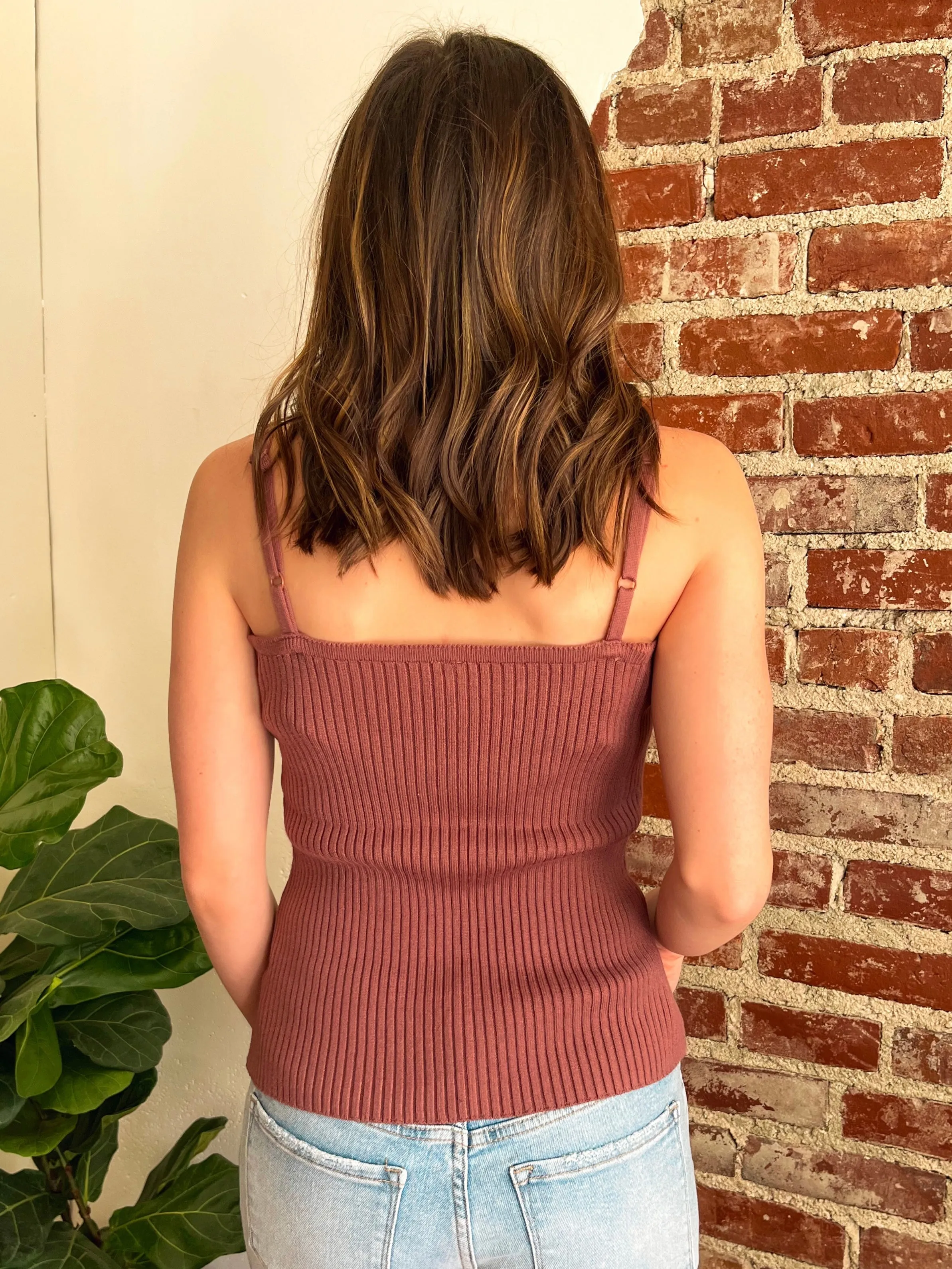 The Cora Knit Tank in Marsala