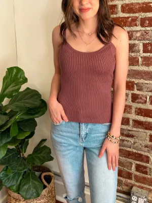 The Cora Knit Tank in Marsala