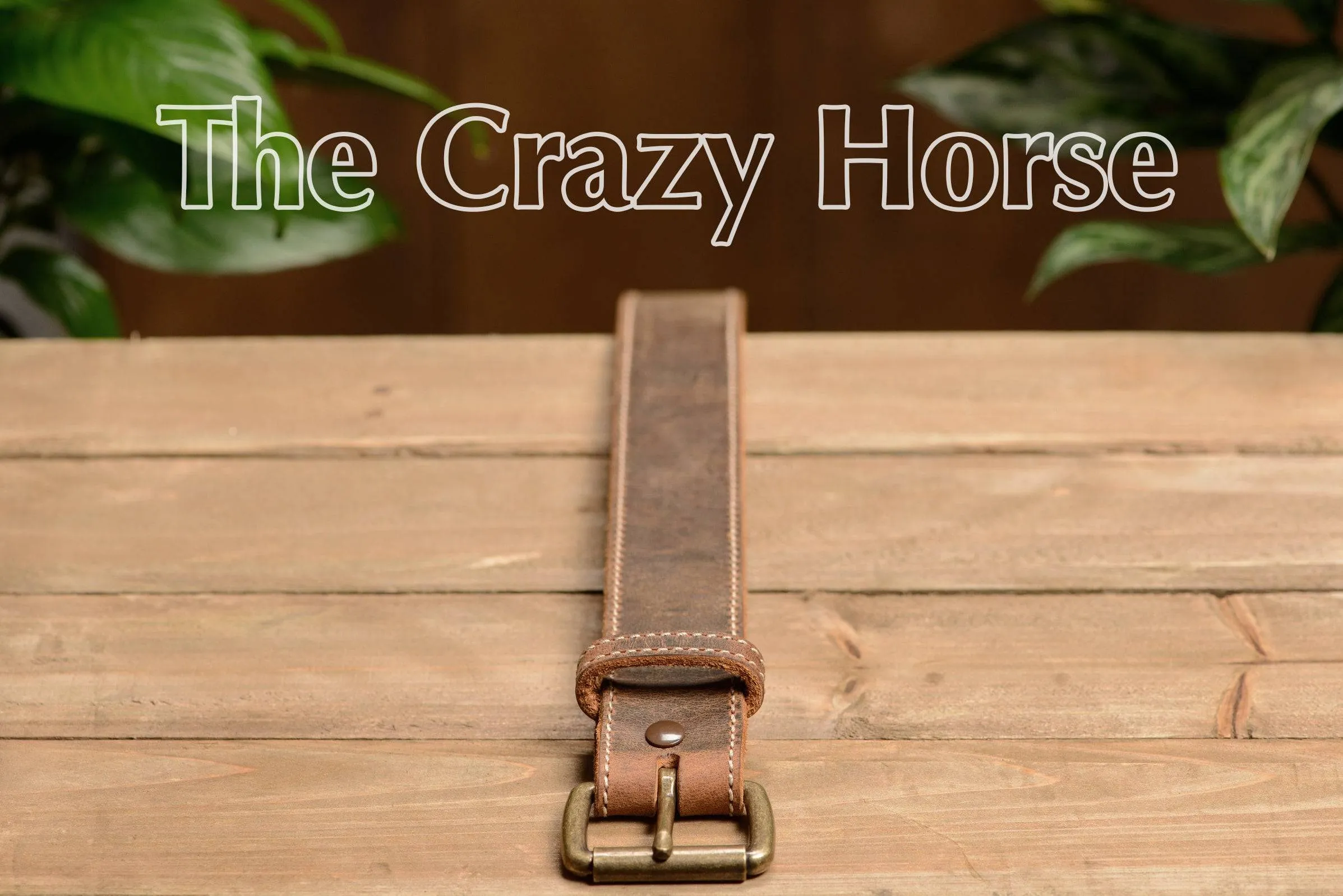The Crazy Horse: Men's Rustic Brown Stitched Leather Belt Max Thick With Steel Core 1.50"