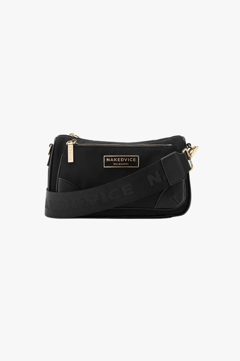 The Hunter Gold Hardware Black Nylon Bag