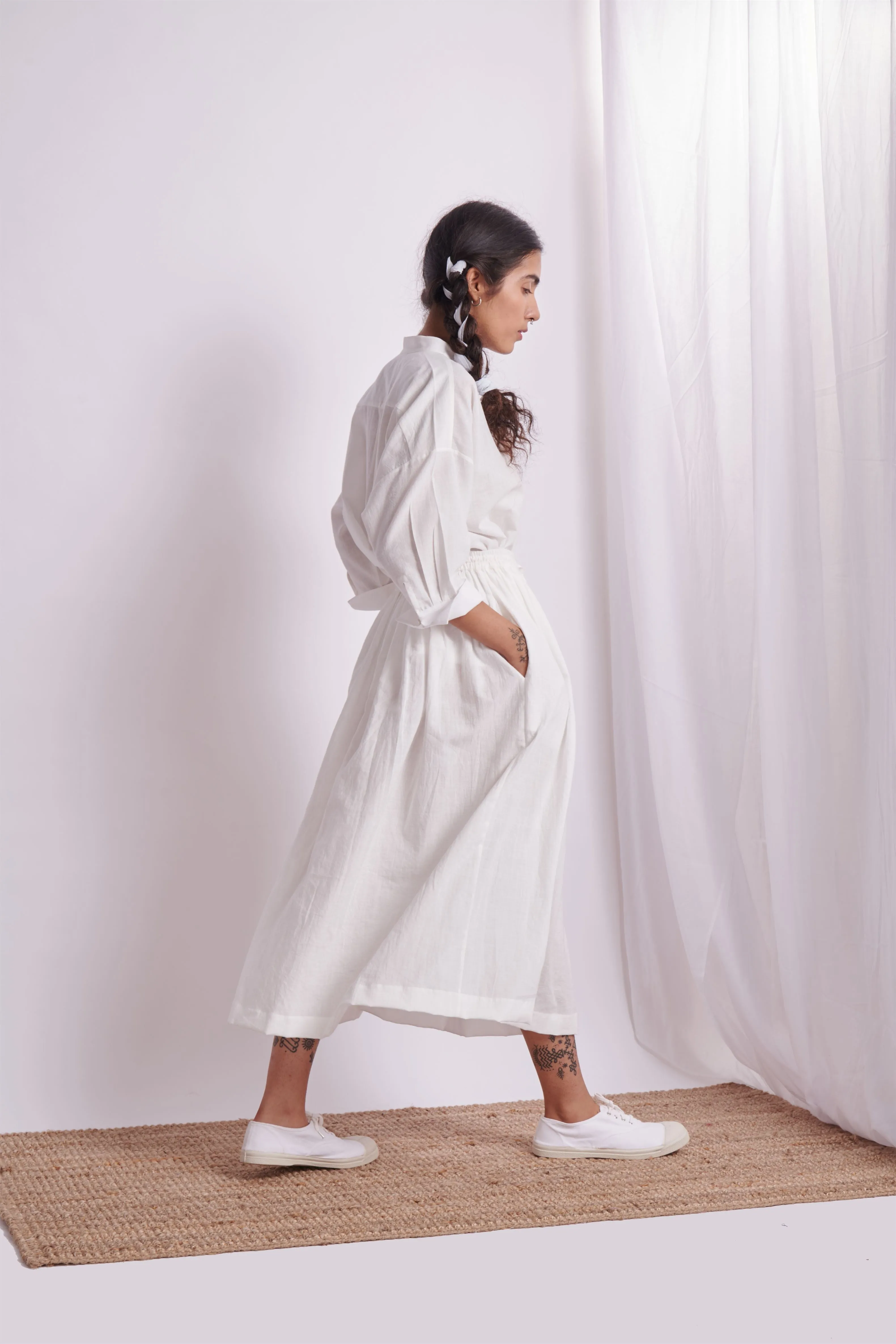 The Plavate I Buzayevo Happy days are here Co- ord Set Cotton White    Daily Collection AW22-38