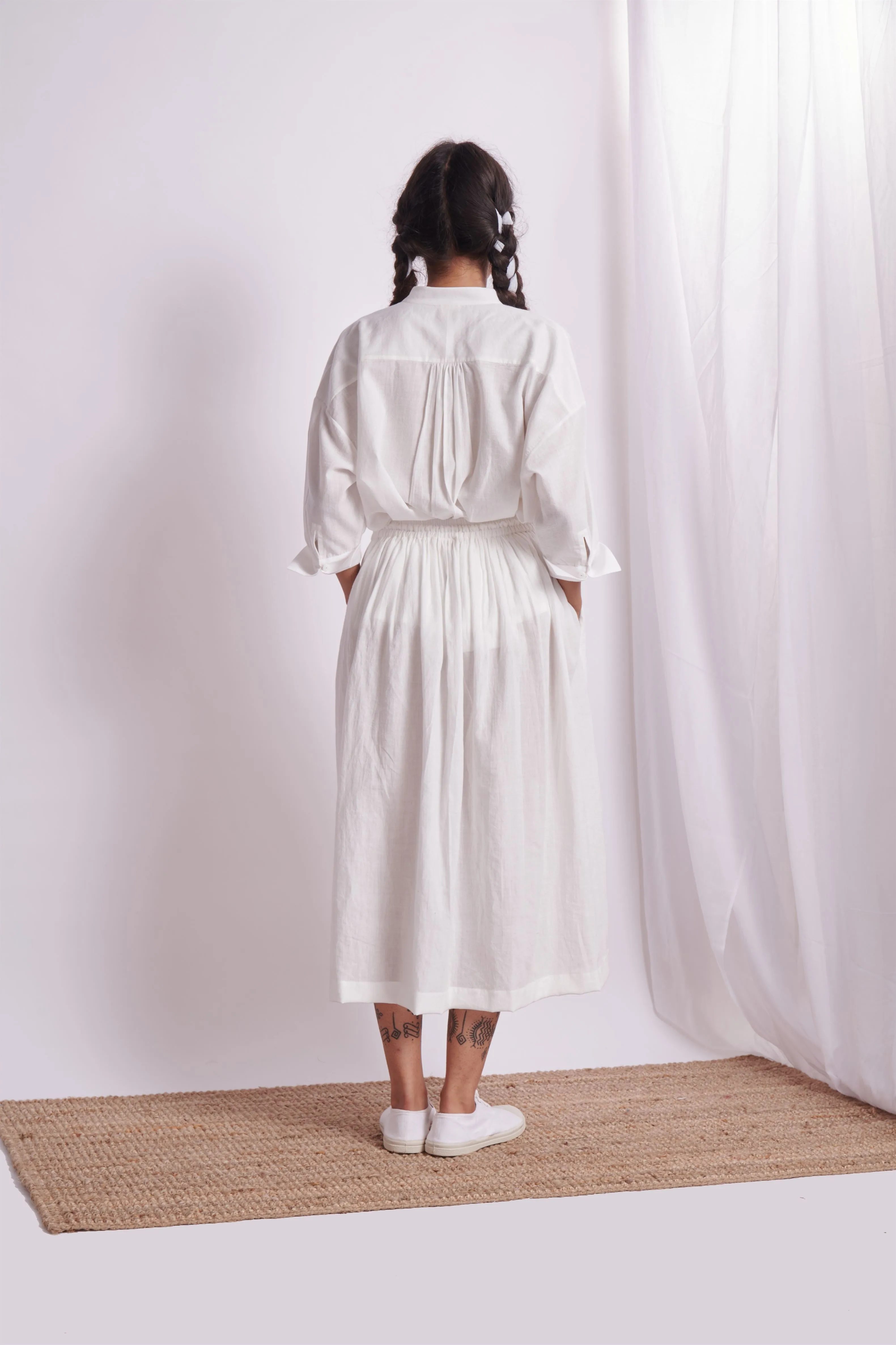 The Plavate I Buzayevo Happy days are here Co- ord Set Cotton White    Daily Collection AW22-38