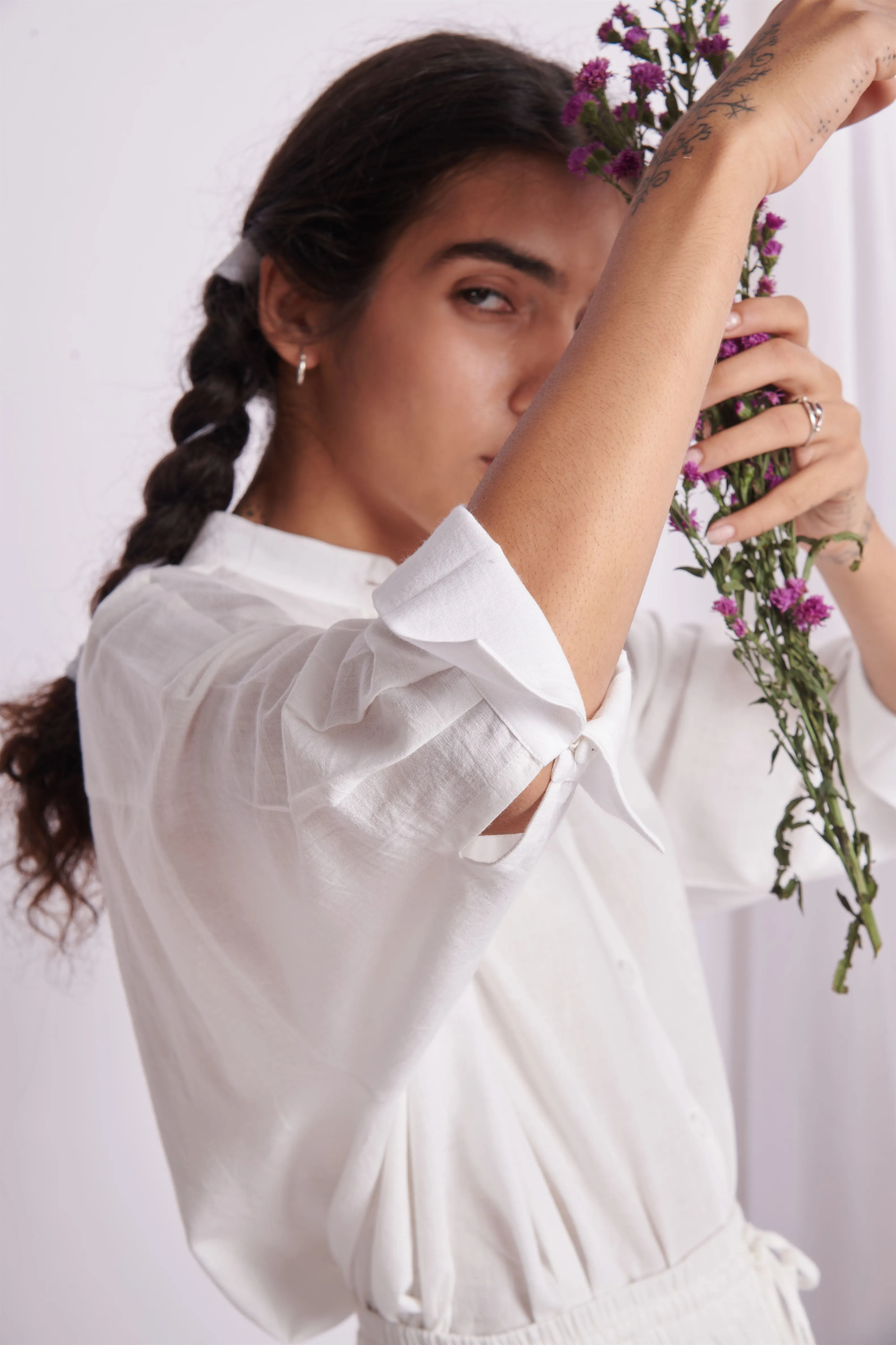 The Plavate I Buzayevo Happy days are here Co- ord Set Cotton White    Daily Collection AW22-38