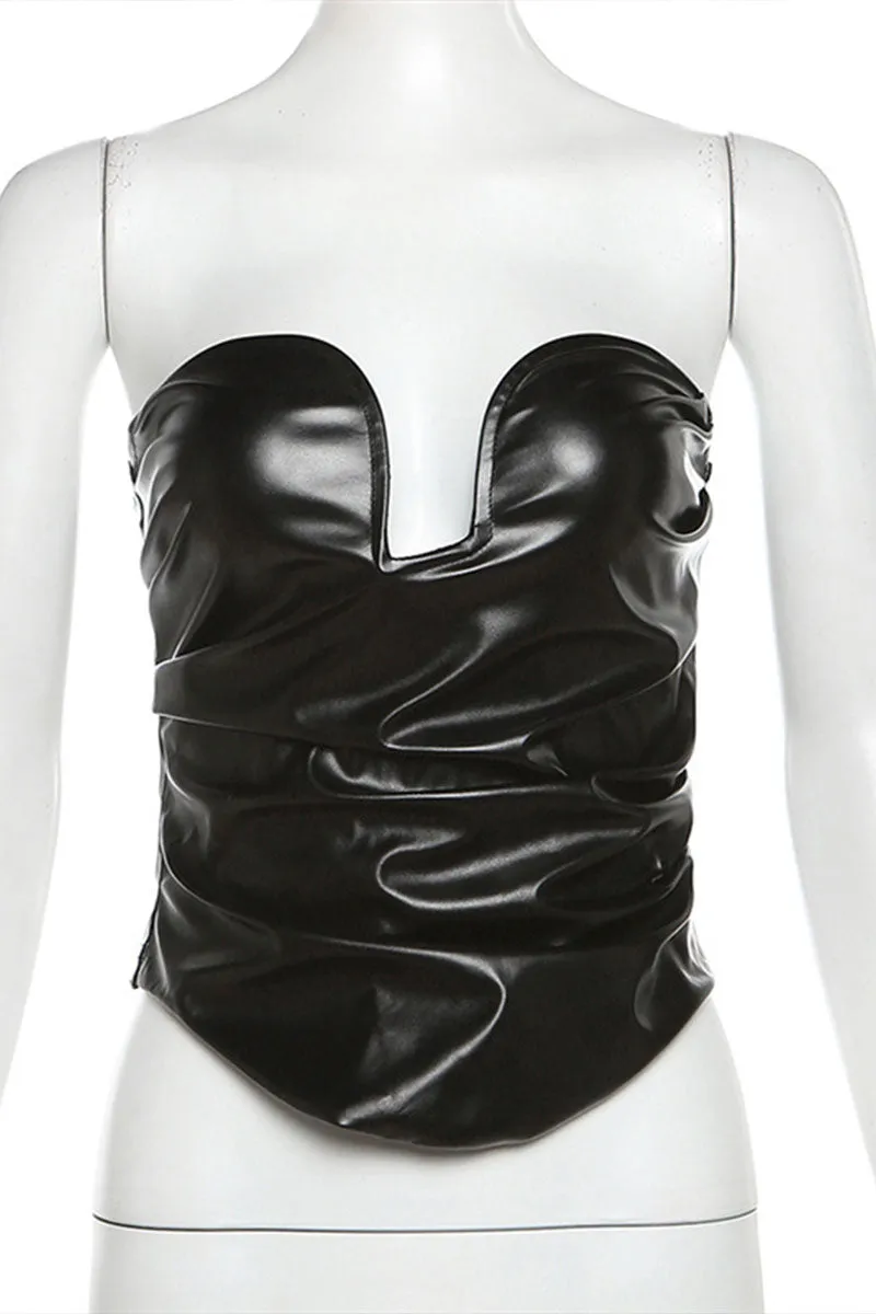 TI0585 Vegan Leather Tube Top